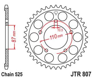 JT Hinteres Ritzel Stahl [45 Zähne] SUZUKI GSF 650 BANDIT 07-15 / GSX 650 08-16 / GSF/GSX 400 BANDIT 90-92 / SV 650 99-13 Farbe schwarz