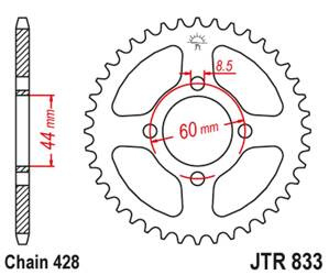 JT Hinteres Ritzel Stahl [49 Zähne] YAMAHA TTR 125 00-01 / DT 50LC 00-01