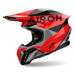 Airoh Twist 3 King Helm rot, grau, schwarz / glänzend