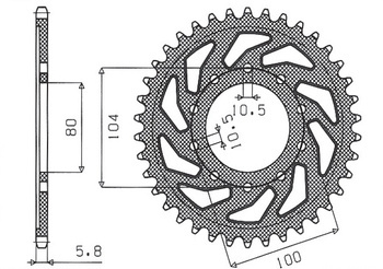 Sunstar Kettenrad aus Stahl KAWASAKI ER6F/N 06-16 / KLE 650 07-16  [46]