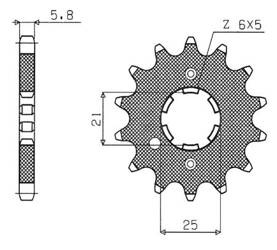 Sunstar Vorderes Kettenrad aus Stahl KAWASAKI KX 250 87-98 / YAMAHA YZ 250 77-98 [15]