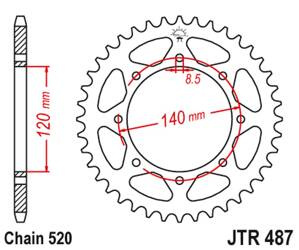 JT Hinteres Ritzel Stahl [43 Zähne] KAWASAKI KLR 650C 95-03 Farbe schwarz