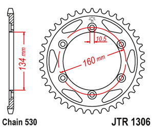 JT Hinteres Ritzel Stahl [42 Zähne] HONDA CBR 1000RR 06-16 / CBR 900RR 00-03 Farbe schwarz