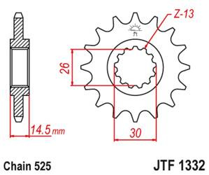JT Vorderes Ritzel [16 Zähne] HONDA CB 750F2 92-00 mit Schwingungsdämpfer