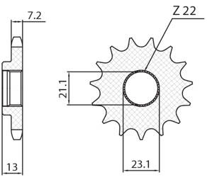 Sunstar Vorderes Kettenrad aus Stahl YAMAHA 250 TRICKER 06-08 / YBR 250 08-11 [15]