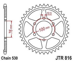 Stahl Kettenrad Hinten JT JTR816.42 ilość zębów 42Z