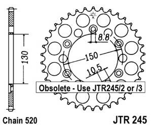 JT Hinteres Ritzel Stahl [46 Zähne] YAMAHA WR 250R 08-20