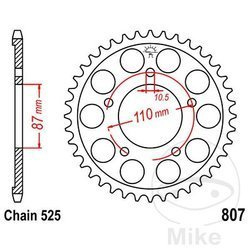 Stahl Kettenrad Hinten JT JTR807.49 ilość zębów 49Z