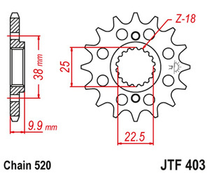 JT Vorderes Ritzel [14 Zähne] BMW G 450 X 08-11 / HUSQVARNA 449/511 TC/TE/SM 11-12