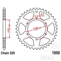 Stahl Kettenrad Hinten JT JTR1950.48 ilość zębów 48Z