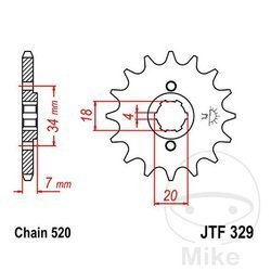 Ritzel vorne JT JTF329.12 (12Z)