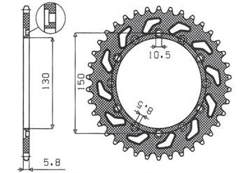 Sunstar Kettenrad aus Stahl HONDA NX 650 95-01 / YAMAHA XJ 6 09-15 / YAMAHA WR 250R 08-10 [47]