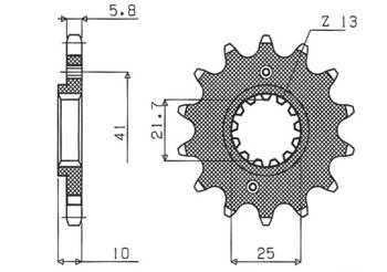 Sunstar Vorderes Kettenrad aus Stahl HONDA NX 650 / FX 650 / YAMAHA XT 660 / FMX [15]
