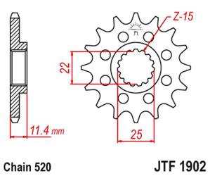 JT Vorderes Ritzel [15 Zähne] KTM LC4 400/600/620/640/690 mit Schwingungsdämpfer