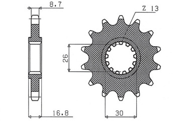 Sunstar Vorderes Kettenrad aus Stahl HONDA CBR 1000RR / CBF 1000 06-16 [15]