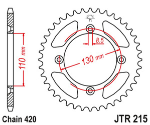 JT Hinteres Ritzel Stahl [51 Zähne] HONDA CR 80/85 85-07