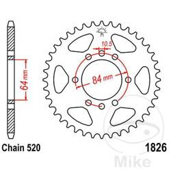 Stahl Kettenrad Hinten JT JTR1826.42 ilość zębów 42Z