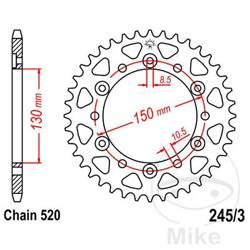 Stahl Kettenrad Hinten JT JTR245/3.47 ilość zębów 47Z