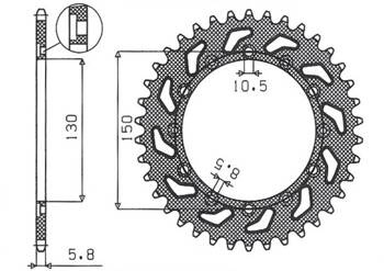 Sunstar Kettenrad aus Stahl HONDA NX 650 95-01 / YAMAHA XJ 6 09-15 / YAMAHA WR 250R 08-10 / APRILIA RX SIX DAYS 125 90 [49]