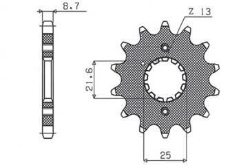 Sunstar Vorderes Kettenrad aus Stahl SUZUKI GSXR 1000/1300 / TL 1000 [17]