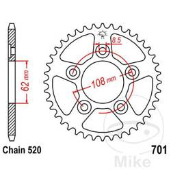Stahl Kettenrad Hinten JT JTR701.43 ilość zębów 43Z