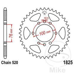 Stahl Kettenrad Hinten JT JTR1825.48 ilość zębów 48Z