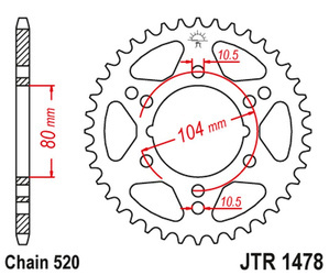 JT Hinteres Ritzel Stahl [34 Zähne] POLARIS 250 CYCLONE/TRAIL BLAZER