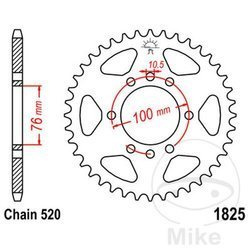 Stahl Kettenrad Hinten JT JTR1825.42 ilość zębów 42Z