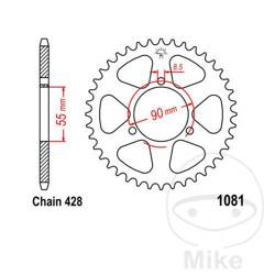Stahl Kettenrad Hinten JT JTR1081.46 ilość zębów 46Z