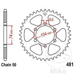 Stahl Kettenrad Hinten JT JTR481.40 ilość zębów 40Z