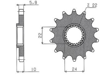 Sunstar Vorderes Kettenrad aus Stahl BMW F 650 94-13 / APRILIA PEGASO 650 98-04 [16]