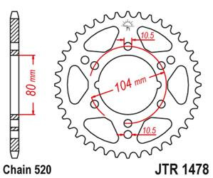 JT Hinteres Ritzel Stahl [30 Zähne] POLARIS 250 CYCLONE/TRAIL BLAZER