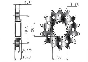 Sunstar Vorderes Kettenrad aus Stahl HONDA CBR 600 99-20 / CBR 600RR 03-22 / CBR 900/929/954RR FIRE BLADE 92-03 / CBR 1000 04-22 / VTR 1000 SP1/SP2 00-06 KONWERSJA NA ŁAŃC. 520 [16]