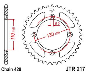 JT Hinteres Ritzel Stahl [55 Zähne] HONDA CR80 86-02 / CR85 03-07