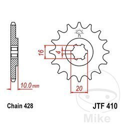 Ritzel vorne JT JTF410.16 (16Z)