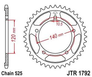 Stahl Kettenrad Hinten JT JTR1792.48 ilość zębów 48Z