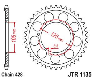 JT Hinteres Ritzel Stahl [69 Zähne] APRILIA RX 125 E4 18-19