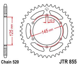 JT Hinteres Ritzel Stahl [45 Zähne] YAMAHA XTZ 750 89-98 Farbe schwarz