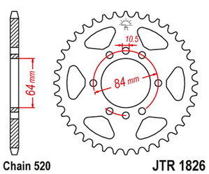 JT Hinteres Ritzel Stahl [46 Zähne] SUZUKI VAN VAN RV 200 16-19