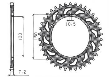Sunstar Kettenrad aus Stahl YAMAHA TDM 900 02-13 [42]
