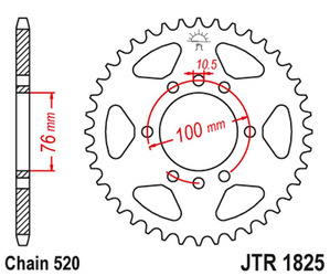 JT Hinteres Ritzel Stahl [47 Zähne] SUZUKI VL 250 INTRUDER LC 00-04; LT 250/300 86-89; GN 400 80-82; LT 500 88-92 / DR 500 81-83 / DR 750 88