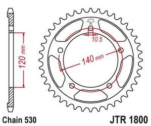 Stahl Kettenrad Hinten JT JTR1800.40 ilość zębów 40Z