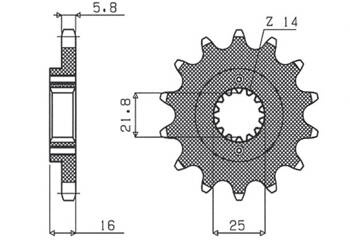 Sunstar Vorderes Kettenrad aus Stahl DUCATI MONSTER 600/750/900 [15]
