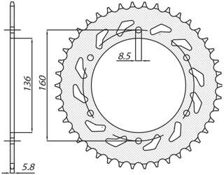 Sunstar Kettenrad aus Stahl BMW F650 APRILIA PEGASO 650 92-04 [46]