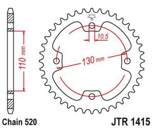 JT Hinteres Ritzel Stahl [40 Zähne] KAWASAKI KFX 450 08-14