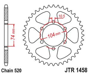 JT Hinteres Ritzel Stahl [40 Zähne] KAWASAKI KL 250 77-78 / KE 250 77-79