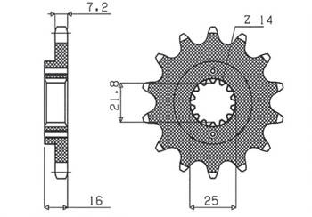 Sunstar Vorderes Kettenrad aus Stahl DUCATI 796/916/944/996 [15]