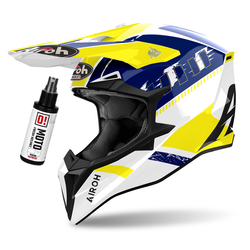 Airoh Wraaap Feel Helm weiß, blau, gelb / glänzend