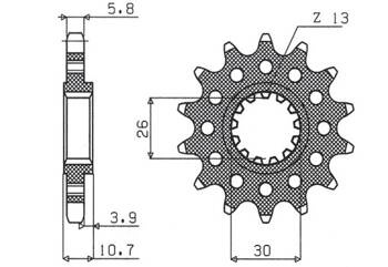 Sunstar Vorderes Kettenrad aus Stahl YAMAHA FZ1 06-14 / R1 04-14 / FJ / XJR [17]