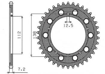 Sunstar Kettenrad aus Stahl HONDA CBF 600 / CB 600 / CB 650F 14-18 / CBR 650F 14-18 / VT 750DC  [42]